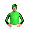 Lime Green, Black High Calibre Racing Logo, Striped Sleeves, Quartered Cap