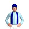 Light Blue, Dark Blue Braces, Dark Blue Cap
