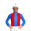 Red, Blue Stripe, Collar And Sleeves, White Scattered Sheep And Cap, Red Pom Pom