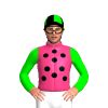 Pink, Black Spots, Lime Sleeves And Quartered Cap