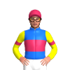 Blue, Cerise Band, Yellow Sleeves, Cerise Armbands And Cap