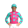 Pink, Turquoise Stars And Sleeves, Pink Stars, Turquoise Cap, Pink Stars