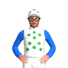 White, Green Spots, Blue Sleeves, White Cap, Green Spots
