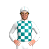 White, Teal Checks, Seams Cap