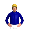Navy Blue, Gold And White Crescent, Gold Cap