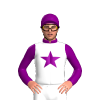 White, Purple Star And Collar, Black Seams, Purple Sleeves, Purple Star Cap And Peak