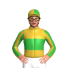 Gold, Green Band, Striped Sleeves, Quartered Cap