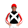 Black, White Crossed Sashes, Red And White Striped Sleeves, Red Cap