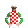 Red, White Checks Sash, Green Sleeves, White Checks Armbands, Tri-Colored Cap