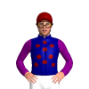 Navy Blue, Maroon Spots, Purple Sleeves, Maroon Cap