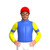 Royal Blue, Yellow Sleeves, Royal Blue Armbands, Red Cap