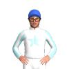 White, Pale Blue Star, Striped Sleeves, Royal Blue Cap