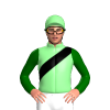 Light Green, Black Sash, Dark Green Sleeves, Light Green Cap