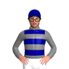 Grey, Dark Blue Hoops And Cap