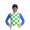 White, Green Checks, Royal Blue Sleeves And Checked Cap