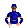 Navy Blue, Gold Horseshoe On Bar Inside Circle Brand, Gold Armbands, Navy Blue Cap