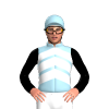 Light Blue, White Chevrons, Black Sleeves