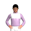 Lilac And White Halves, Black Cap