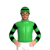 Green, Black Hooped Sleeves And Cap
