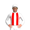 White, Red Stripes