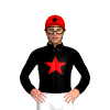Black, Red Star And Cap, Black Star
