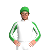 White, Green Shamrock, Striped Sleeves, Green Cap