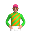 Lime Green, Orange And Pink Diagonal Stripes And Cap