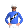 Royal Blue, Black And White Checked Sash And Cap