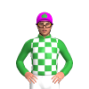 Apple Green And White Checks, Fuchsia Cap, Apple Green Pom Pom