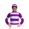 Purple, Light Blue Hoops And Armbands, Hooped Cap