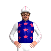 Navy Blue, Cerise Stars, White And Cerise Seams Sleeves And Cap, Cerise Pom Pom