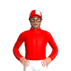 Red, White SFS Inside Circle, Seams Sleeves, Quartered Cap