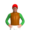 Brown, Green Sleeves, Red Cap