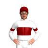 White, Maroon Band, Armbands And Cap