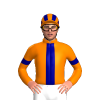 Blood Orange, Navy Blue Stripe, Armband And Striped Cap