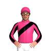 Pink, Black Sash And Striped Sleeves
