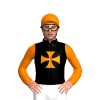 Black, Orange Maltese Cross, Sleeves And Cap