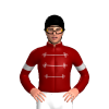 Maroon, Silver Braids And Armbands, Black Cap