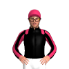 Black, Cerise Epaulettes, Striped Sleeves, Cerise Cap