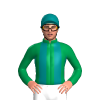 Emerald Green, Teal Stripes And Cap