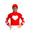 Red, White Heart, Hearts Sleeves And Cap