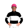 Black, White Band And Armbands, Pink Cap