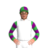 White, Green And Purple Lucky Clover Thoroughbreds Logo, Hooped Sleeves, Quartered Cap