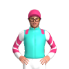 Turquoise, Baby Pink Epaulettes, White Sleeves, Baby Pink Chevrons And Cap