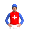 Red, White Fleur De Lys, Royal Blue Sleeves And Cap