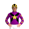 Purple, Gold Star, Black Crossed Sashes And Sleeves, Gold Stars, Black Stripe Cap, Gold Stars