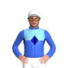 Royal Blue And Sky Blue Halves With Navy Blue Diamond Band, White Cap