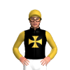 Black, Gold Maltese Cross, Sleeves And Cap