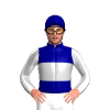 Navy, Silver Band, Silver And White Striped Sleeves, Navy Cap, White Pom Pom