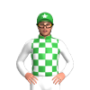 Bottle Green, White Checks And Sleeves, Bottle Green Cap, White Star